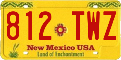 NM license plate 812TWZ