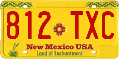 NM license plate 812TXC