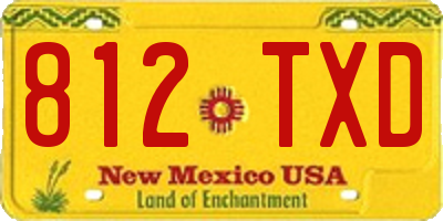 NM license plate 812TXD