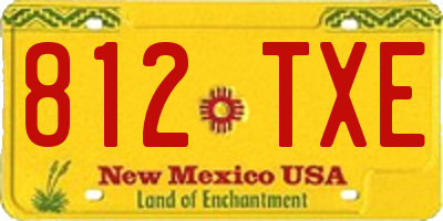 NM license plate 812TXE