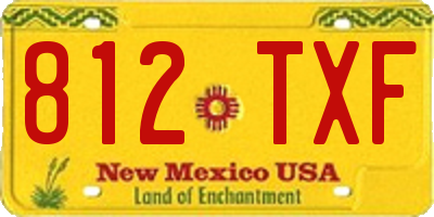NM license plate 812TXF