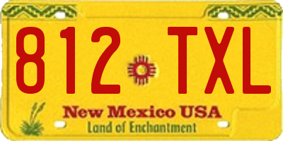 NM license plate 812TXL