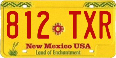 NM license plate 812TXR