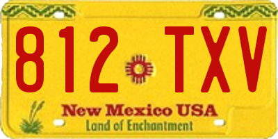 NM license plate 812TXV