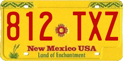 NM license plate 812TXZ