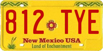 NM license plate 812TYE