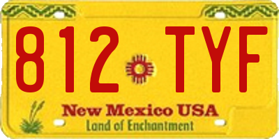 NM license plate 812TYF