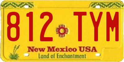 NM license plate 812TYM