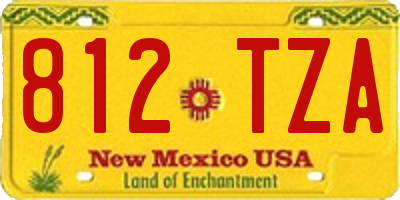 NM license plate 812TZA