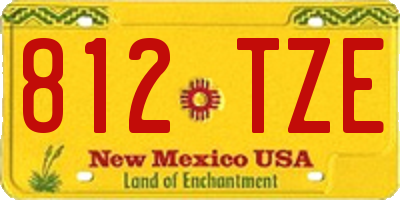 NM license plate 812TZE