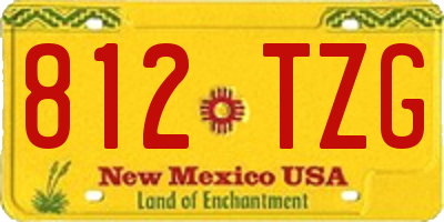 NM license plate 812TZG