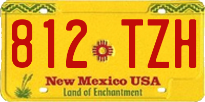 NM license plate 812TZH