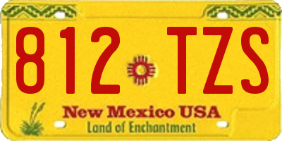 NM license plate 812TZS