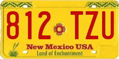 NM license plate 812TZU