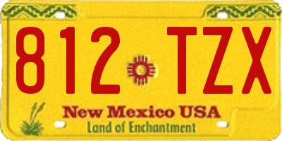 NM license plate 812TZX