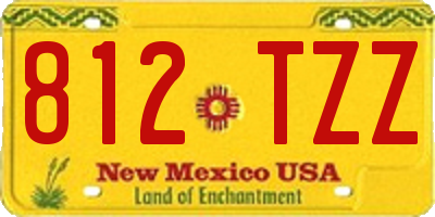 NM license plate 812TZZ