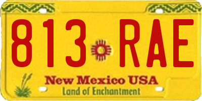 NM license plate 813RAE