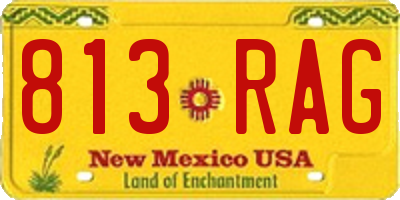 NM license plate 813RAG