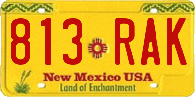 NM license plate 813RAK