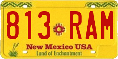 NM license plate 813RAM