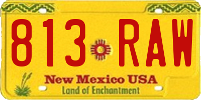 NM license plate 813RAW