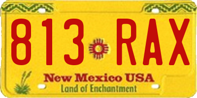 NM license plate 813RAX