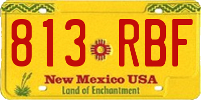 NM license plate 813RBF