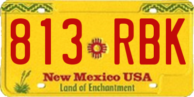 NM license plate 813RBK