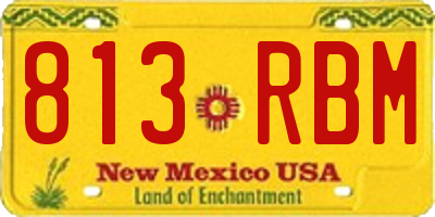 NM license plate 813RBM