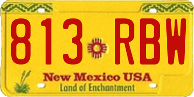 NM license plate 813RBW