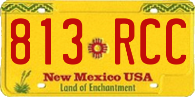 NM license plate 813RCC