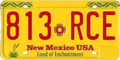 NM license plate 813RCE