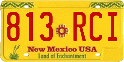 NM license plate 813RCI