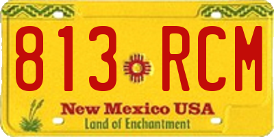 NM license plate 813RCM