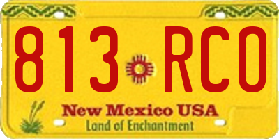 NM license plate 813RCO
