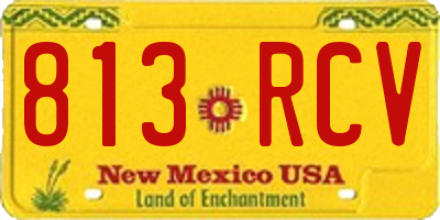 NM license plate 813RCV
