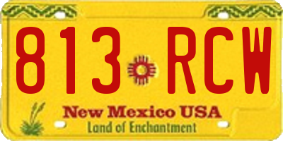 NM license plate 813RCW