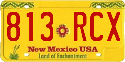 NM license plate 813RCX
