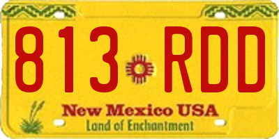 NM license plate 813RDD