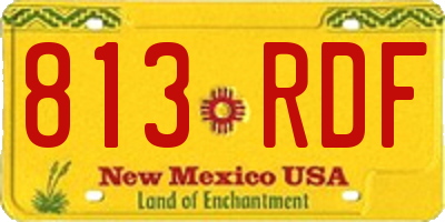 NM license plate 813RDF