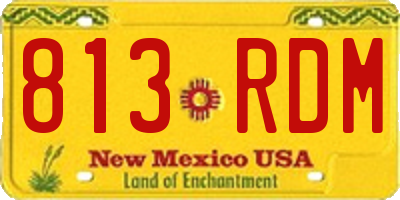 NM license plate 813RDM