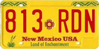 NM license plate 813RDN
