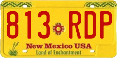 NM license plate 813RDP