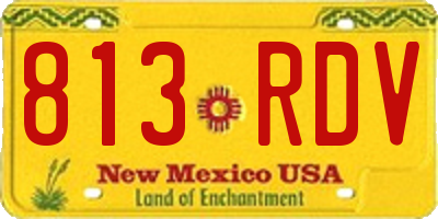 NM license plate 813RDV