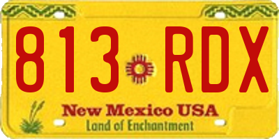 NM license plate 813RDX