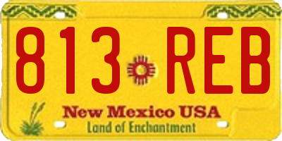NM license plate 813REB