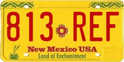 NM license plate 813REF