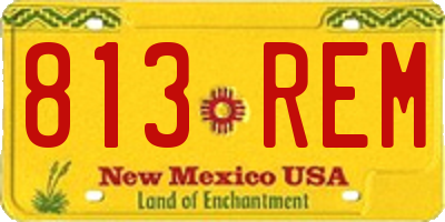 NM license plate 813REM