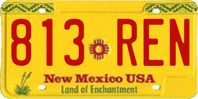 NM license plate 813REN