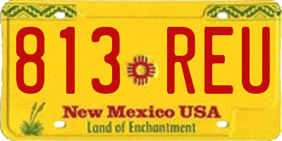 NM license plate 813REU